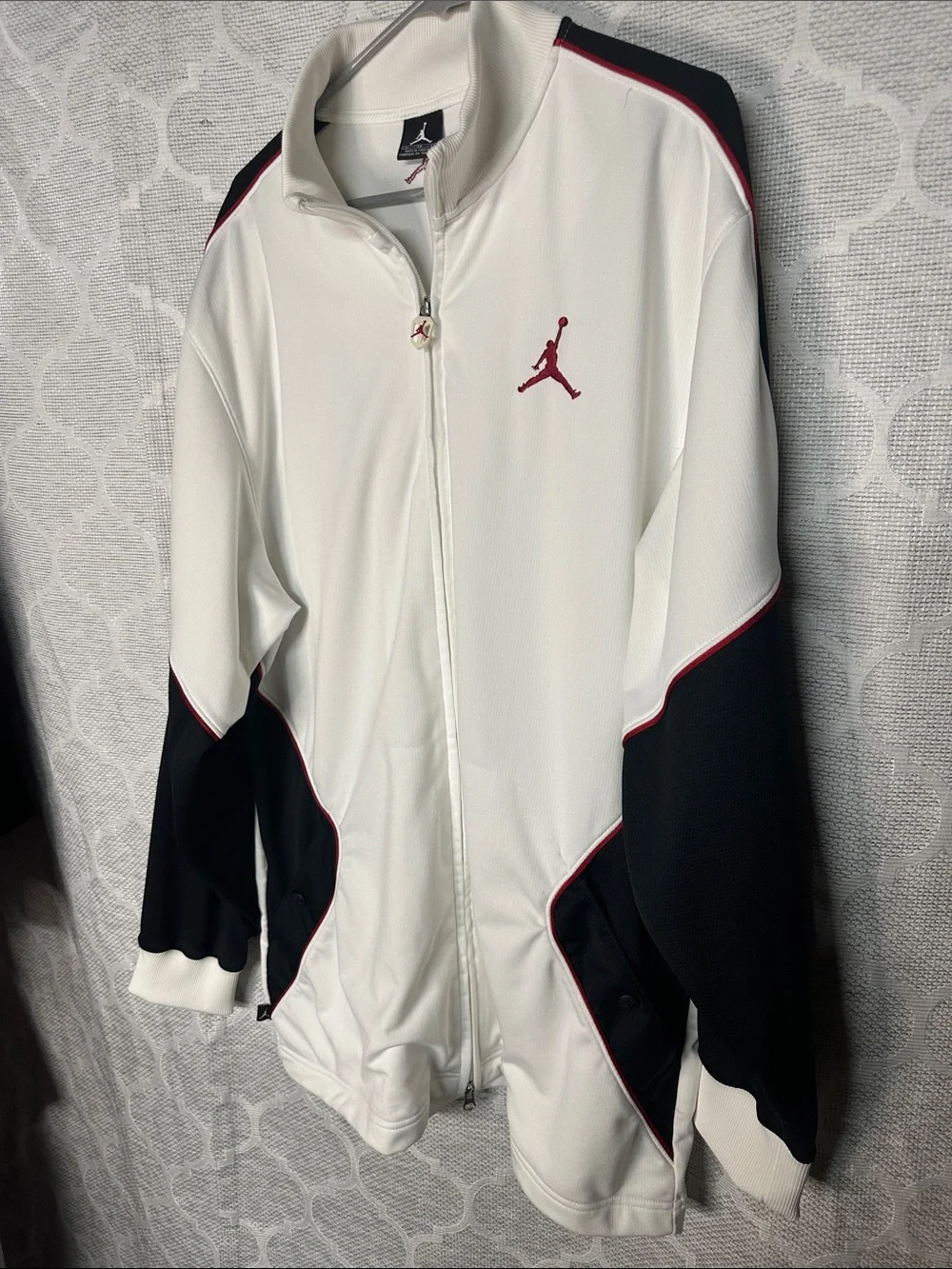 Vintage Jordan Jumpman Track Jacket Men’s Size XL White Black Colorblock Red
